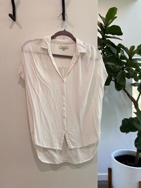 Rails Ivory Short-Sleeve Button-Down Blouse